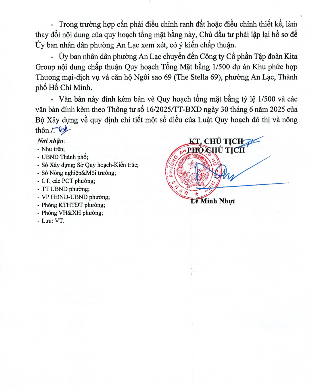 Pháp lý Ansana By Kita, văn bản chấp thuận quy hoạch 1/500 (ảnh 2)