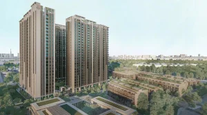 Phối cảnh tổ hợp căn hộ cao tầng và nhà thấp tầng Imperia Sensa Park nhìn từ trên cao