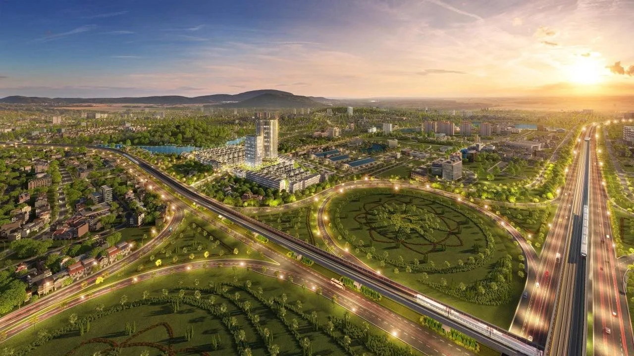 Phối cảnh Hoa Lac Metro City nằm tại giao điểm tuyến metro số 5 và số 12