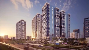 Phối cảnh tổng thể các block căn hộ Ansana By Kita nhìn từ trục đường phía trước dự án