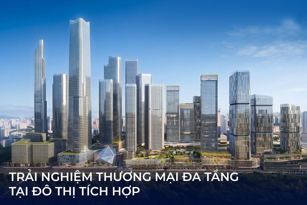 Phối cảnh khu phức hợp cao tầng với thông điệp trải nghiệm thương mại đa tầng tại The Metronas Thủ Thiêm